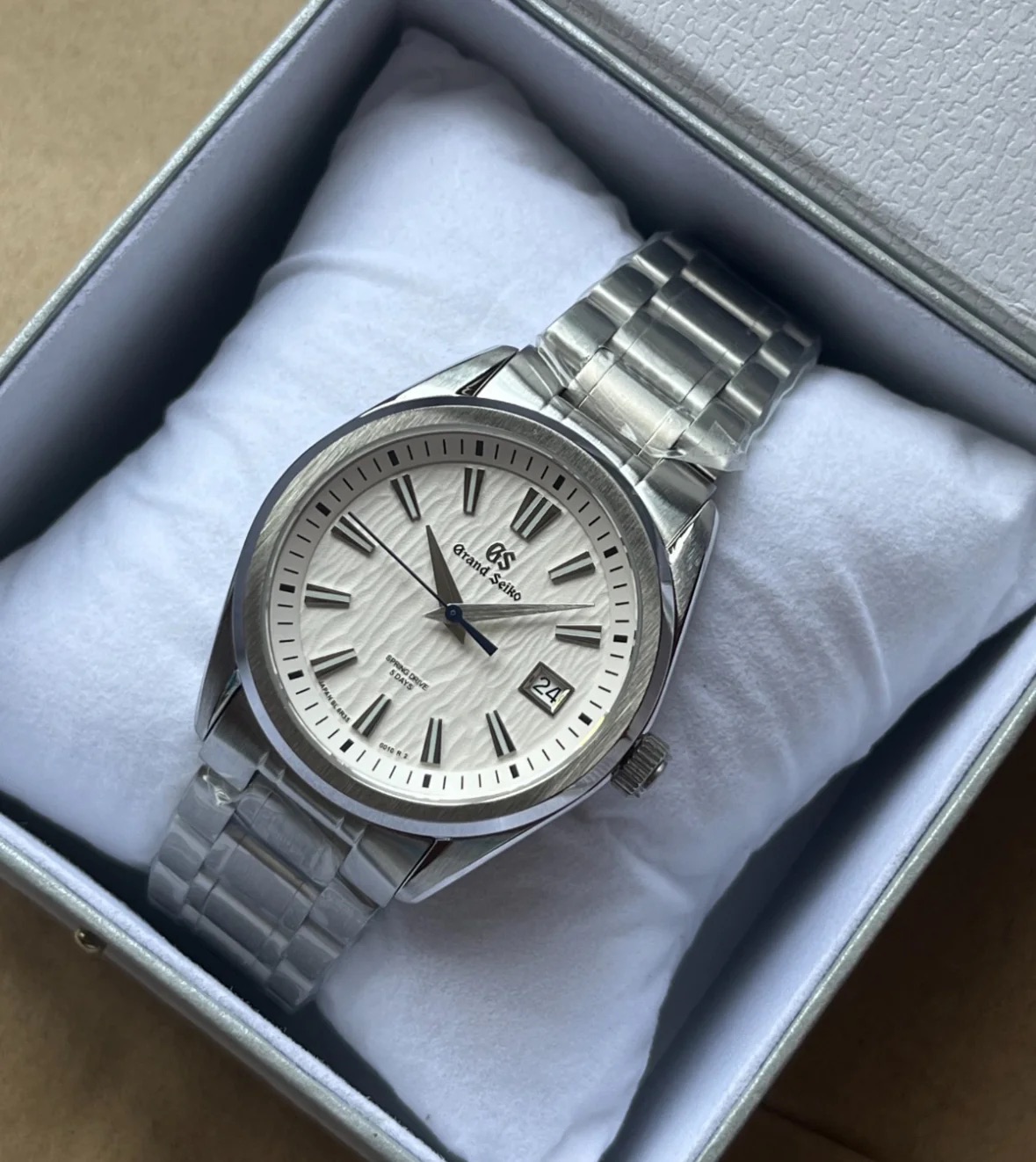 Grand Seiko-inspired dress watch in presentation box